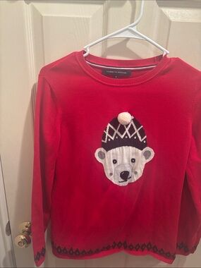 Tommy Hilfiger Red Polar Bear Knit Holiday Sweater, kids medium never worn